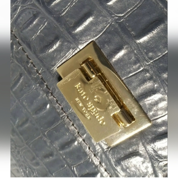 Kate Spade Orchard Valley Sinclair Croc Leather Shoulder Bag~Blue Retail $498 - Picture 12 of 12